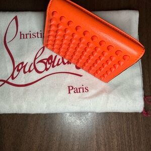 Christian Louboutin sinos Bi-Fold Wallet Card Holder Spike Fluo UNISEX
Like New
